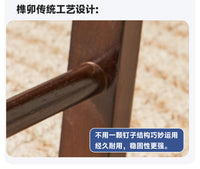 马鞍凳实木凳子家用浴室洗澡凳中古风客厅沙发脚踏玄关矮凳换鞋凳 月牙方凳(大号)