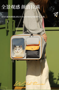 猫包便携外出航空箱秋冬保暖出行包宠物猫咪狗双肩斜跨手提式背包 酷灰卷帘款【可双肩/手提】 一包两用 建议18斤内猫/12斤内狗【收藏加购/优先发货】