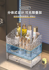 化妆品收纳盒桌面透明防尘梳妆台护肤口红化妆刷亚克力抽屉置物架