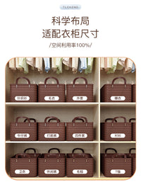 美式高级收纳筐仿藤编pu把手洗衣桶脏衣篓大容量零食玩具收纳神器