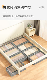 床底收纳箱家用扁平抽屉式衣服被子整理床下神器防潮可折叠储物盒 千鸟格【中号】加粗钢架 强力承重不变形 拍一发一【双层加厚/叠放稳固/亲肤材质/安全无味】