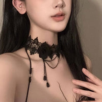 万圣节头饰小众暗黑红玫瑰蕾丝脸饰面具半脸蕾丝面纱装扮拍照发饰