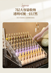 化妆品收纳盒眼影盘气垫粉饼亚克力展示架桌面整理指甲油口红分格