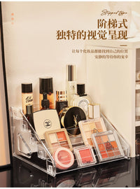 眼影盘收纳盒多层阶梯式梳妆台桌面彩妆口红化妆品置物架子亚克力