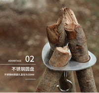 户外露营不锈钢可调节三角吊环户外便携式三角吊架野营吊架吊台
