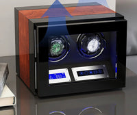 Wooden Watch Winder Box with LCD Touch Screen and Fingerprint Lock