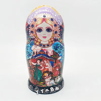 Ten-Layer Russian Style Wooden Matryoshka Doll Set for Children