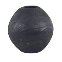 Handcrafted Wooden Black Carbonized Vase Flower Bucket Table Decor