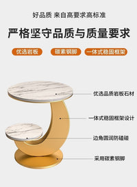 Modern Italian Style Round Coffee Table with Marble Top