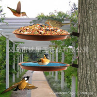 Hanging Bird Feeder and Bath Tray Set with Birdhouse, Garden Outdoor