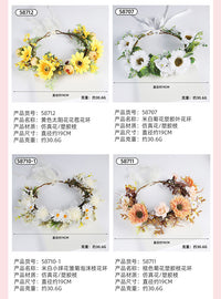 Forest Fairy Bride Flower Crown Headband, Handwoven, Glass Rhinestones