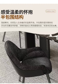 Italian Minimalist 360-Degree Swivel Dining Chair with Armrests