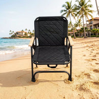 High-End Padded Carbon Steel Round Tube Kermit Chair Camping Portable Folding Chair Leisure Fishing Beach Chair Fishing