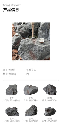 Gray Faux Stone Hanging Decoration with Moss for Storefront Display