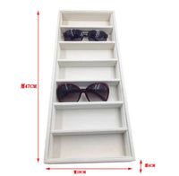 Flannel Eyeglass Storage Box with 12 Slots for Sunglasses Display and Jewelry Organization