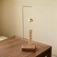 Solid Wood Brass Wind Chime Stand Multifunctional Desktop Wind Chime Rack Brush Jewelry Rack Pen Holder Decorative Ornament