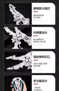 26-in-1 Foldable Multi-functional Wire Stripping Pliers, Industrial Grade