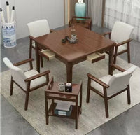 Handcrafted Multi-functional Solid Wood Mahjong Table for Elderly Activity Centers