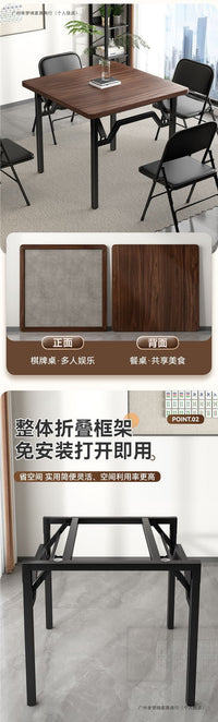 Foldable Mahjong Table, Multi-functional Square Table for Dining and Games