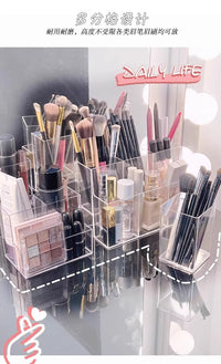 Transparent Lipstick Storage Box, 9-Grid, Plastic Cosmetic Organizer