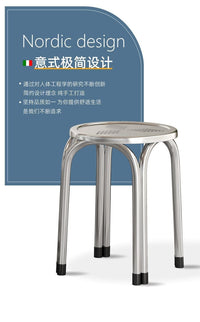 Extra-Thick Stainless Steel Stool for Home Restaurant, Modern Minimalist Stackable