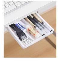 Expandable Under-Desk Drawer Storage Box with Sliding Lid