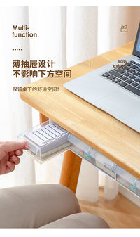 Under-Desk Drawer Storage Box, Adhesive, No Drilling, for Office and Dorm