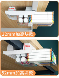 No-Drill Under-Desk Drawer Storage Box, Hanging Large-Capacity Organizer with Bar