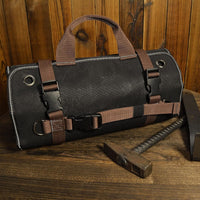 Cross-Border Electrician Tool Roll-Up Bag, Multi-Functional Canvas Hardware Storage, Oxford Cloth