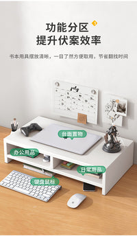 Desktop Organizer Shelf for Monitor and Laptop, 3-Layer, White