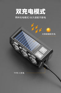 High Brightness Bicycle Front Light, Rotating ABS, 15 LEDs, High/Low Beam with Horn