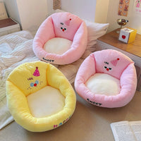 Cute Cartoon Lounge Chair Cushion for Dorm, Bay Window, and Tatami