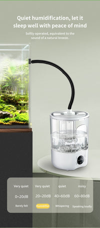 4L Top-Fill Reptile Humidifier with Hose for Plants, Tortoises, Lizards, Chameleons, Extension Tube, US Plug