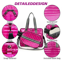 2025 New Sports Badminton Bag for 2 Rackets, Portable Tennis Bag, Large Capacity, Down Cotton Pickleball Bag