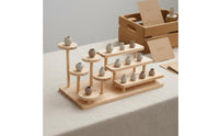 Wooden Display Rack Desktop Size Tiered Display Stand Space Saving