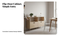 metropolitan aesthetic Multi-Tier flip-up door Cabinet Space-Saving Design Tiered flip-up door cabinet Large Capacity Sideboard particle-proof Protection for Apartment Dwellers, Decor lovers, residents, Bedroom, Dining Room, Kitchen, Entryway