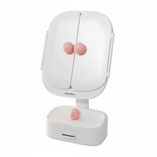 Lighted Mirror with Storage Base Built-in illuminated Light Vanity Organizer Gift suggestion