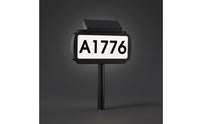 LED Illuminated Solar Address Sign with Stake Ground-Mount Solar House Number Sign Outdoor Slim for Homeowners, Delivery Drivers, Yard, Driveway, Garden, Mailbox Area