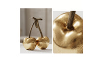 Metal Cherry with Leaf Lustrous Metal Cherry Ornament Whimsical Decoration for Bookshelf
