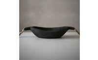 Wooden Fruit Tray with Handles Carbonized Tabletop Stand Sculpted for Home Decor