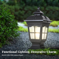 European Design Outdoor Pillar Lantern Waterproof Garden Column Lamp Weather Resistant for Courtyard, Pathway