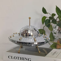 跨境DiscoBall飞碟复古迪斯科球圣诞玻璃家居摆件桌面反光装饰品