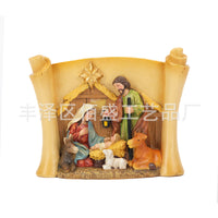 Realistic Nativity Scene Resin Figurine Set, Classical Christmas Decor