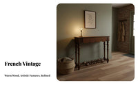 Narrow Sideboard Table with Storage Vintage & Look Narrow Two-Drawer Console Table French Retro Design Adaptable Use