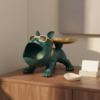 Resin Canine Key Bowl Modern Design Dog Tray Figurine Gift Idea for Living Room