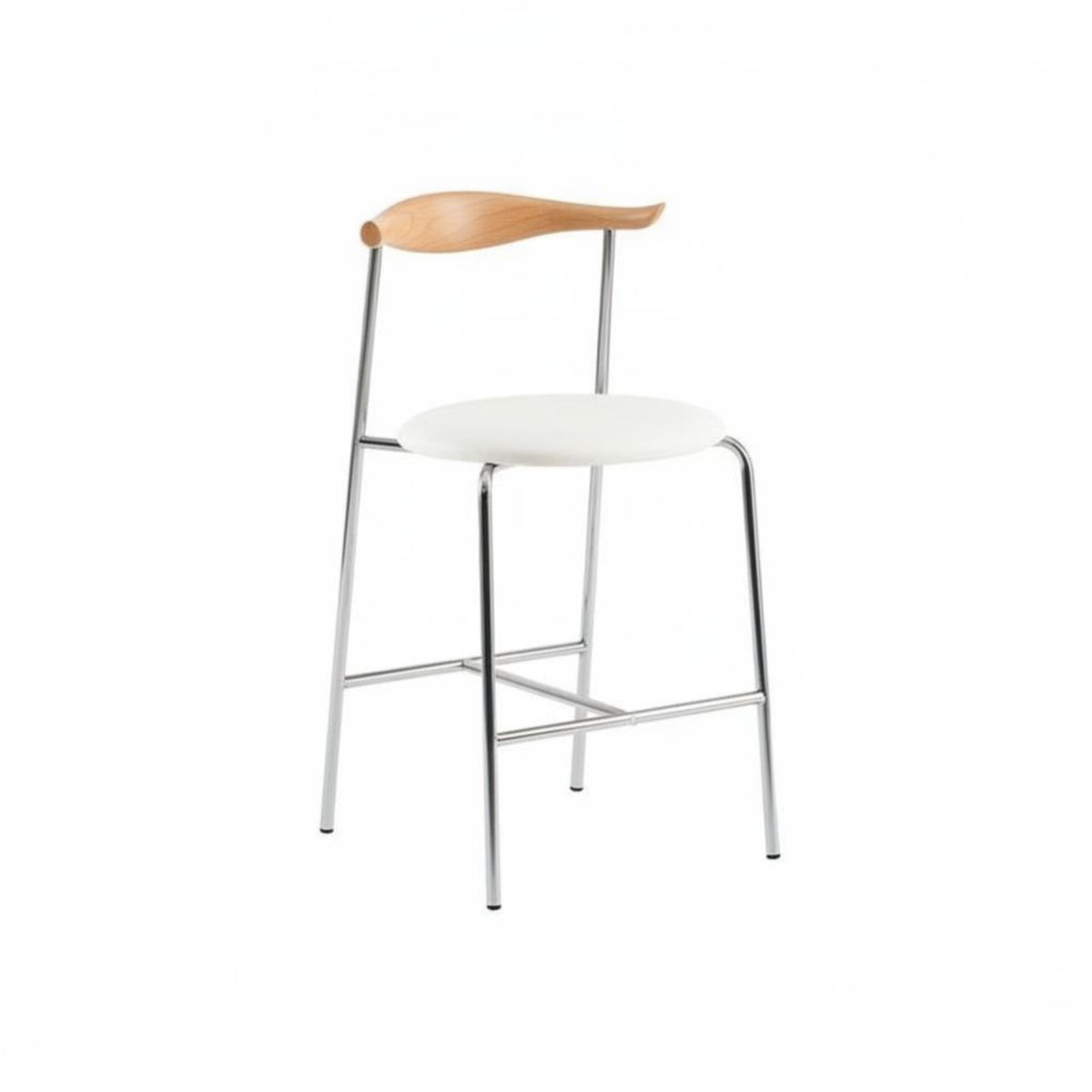Retro Design Wishbone Back High Seat Minimalist Aesthetic Bar Stool With Footrest Counter Chair Long-Lasting Construction for Cafe Owners, Homeowners, Interior Designers, Restaurant, Kitchen, Reception Area