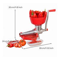 Hand Crank Juicer Silver Metal Body Tomato Juicer Even Juice Results