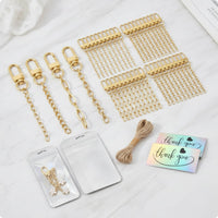 60 Pieces Gold-Tone Keychain Charm Natural Twine Crab Clasp Connector