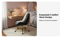 Armless Rolling Computer Chair Adjustable Height Armless Rolling Chair Full-Circle Turn Mechanism Space-Saving for Adults