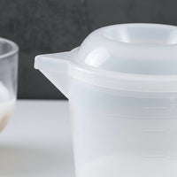 Microwave-Safe Mixing Cup with Lid Bisphenol A-Free-Safe Measuring Cup with Lid Translucent Measuring Jug with Spout Graduated for Home Bakers, Coffee Lovers, Kitchen